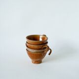 Lot de 4 tasses à café / thé en grès émaillé 1970