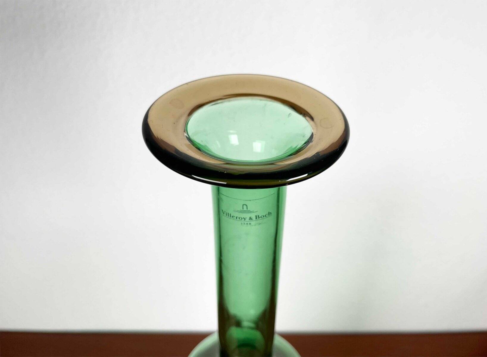 Grand vase en verre allemand vintage de Villeroy & Boch