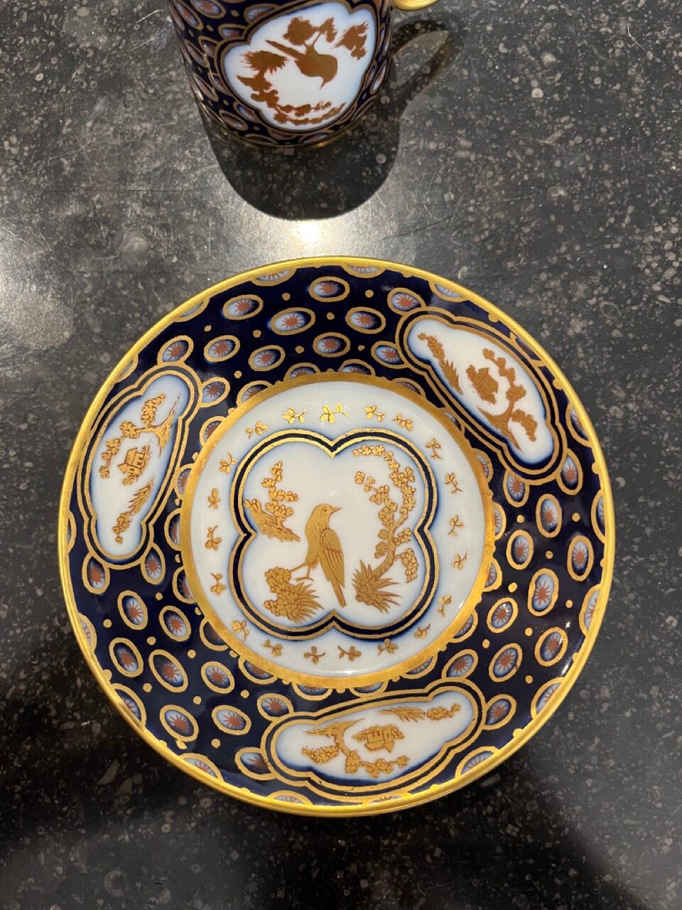 Pair of bird bernardaud cups