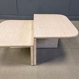 Pair of vintage travertine coffee tables or side tables, 1970s