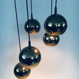 Golden Cascade 5-Ball Ceiling Lamp, Italy, 1980s