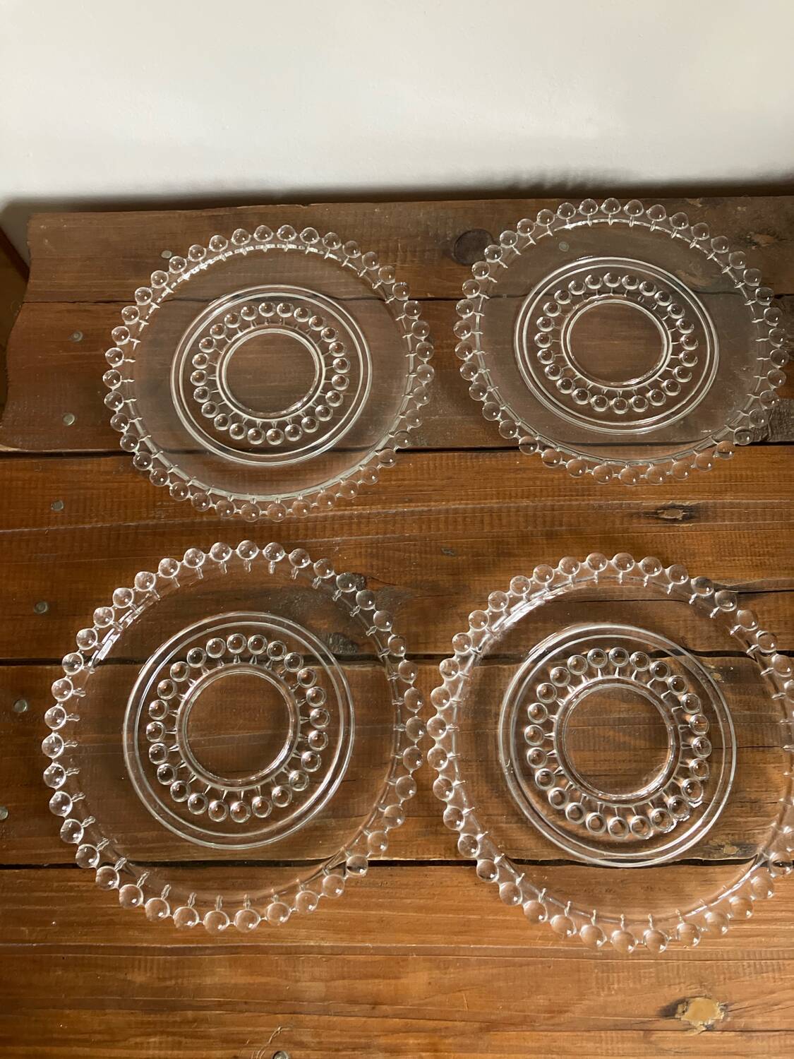 6 glass dessert plates