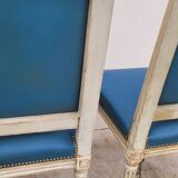 Pair of antique Louis XVI style chairs with patina