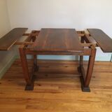 Art Deco extendable desk table with U-shaped base
