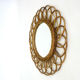 Rattan flower mirror, 1960s, 42 cm.