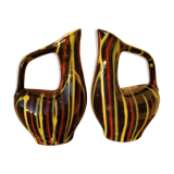 Pair of small zoomorphic pourers striped 50s