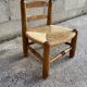 Wooden and straw children's chair