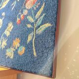 Large vintage canvas tapestry with floral pattern 1970