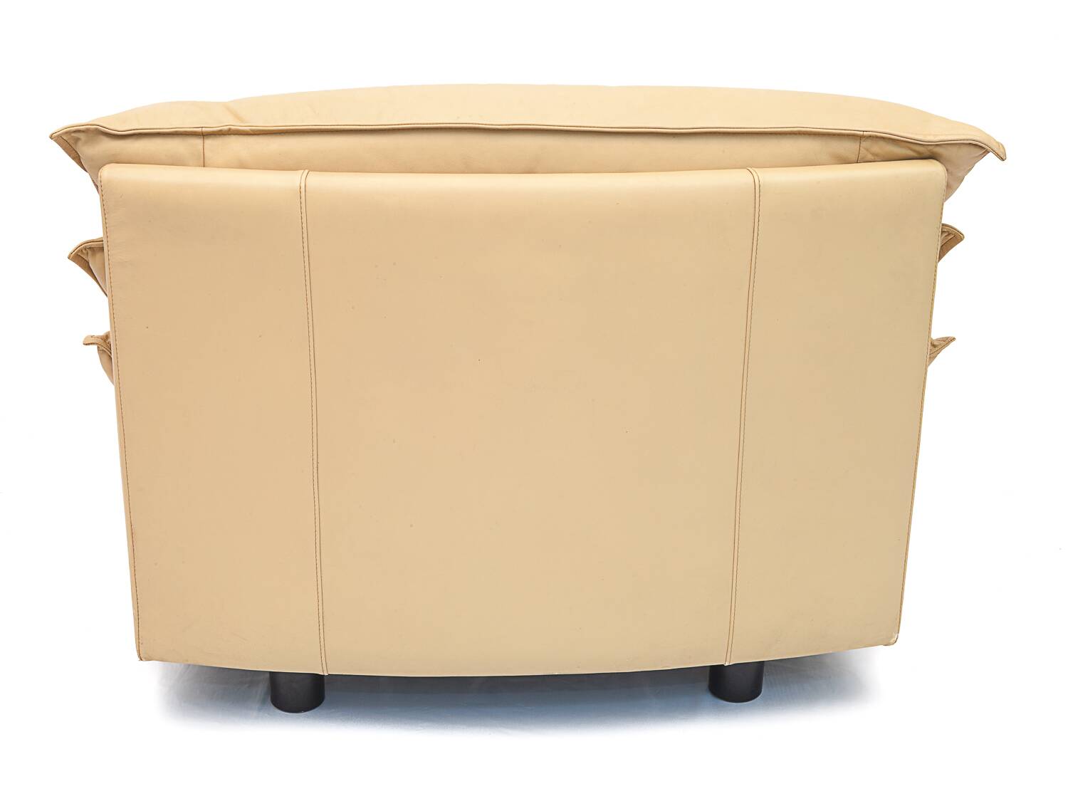 Duo of leather armchairs by Bernard Massot, 1970