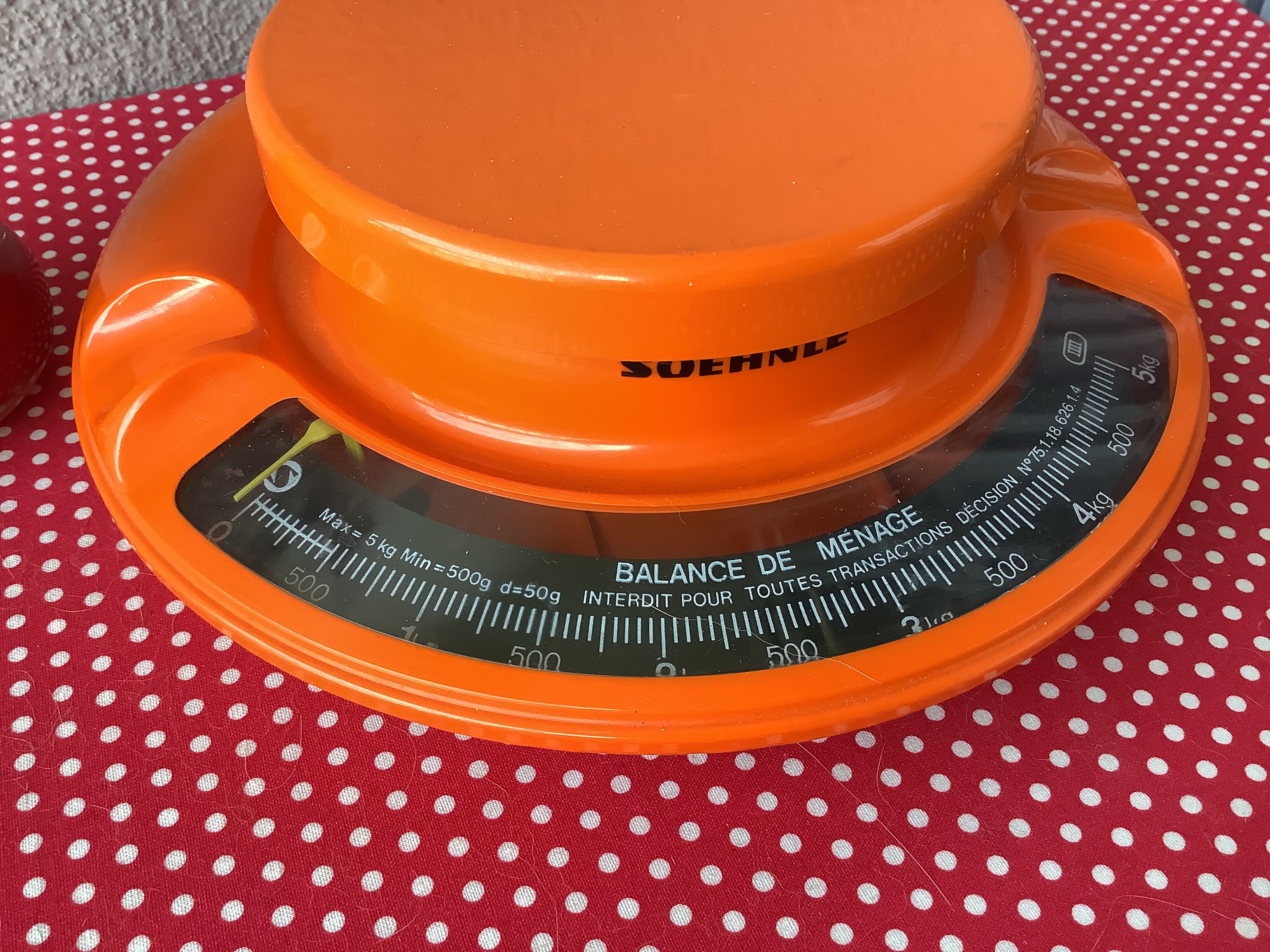 Orange kitchen scale space age Soehnle Germany