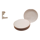 Set 5 flat speckled plates