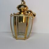 Golden hanging lamp with bevelled glasses