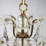 Lustre en laiton et pampilles polies de France vers les années 1920