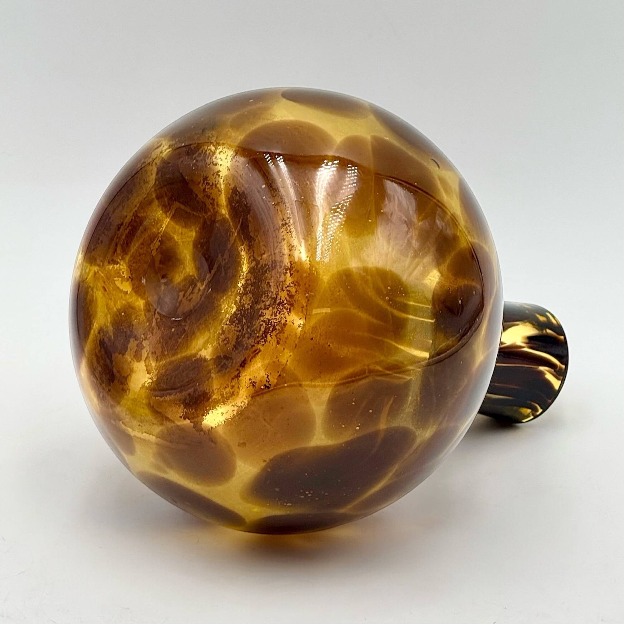 Empoli Blown Glass Vase with Amber and Brown Hues, 1960s