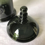 Apothecary pot in bubbled glass, dark green, VCM Reims.