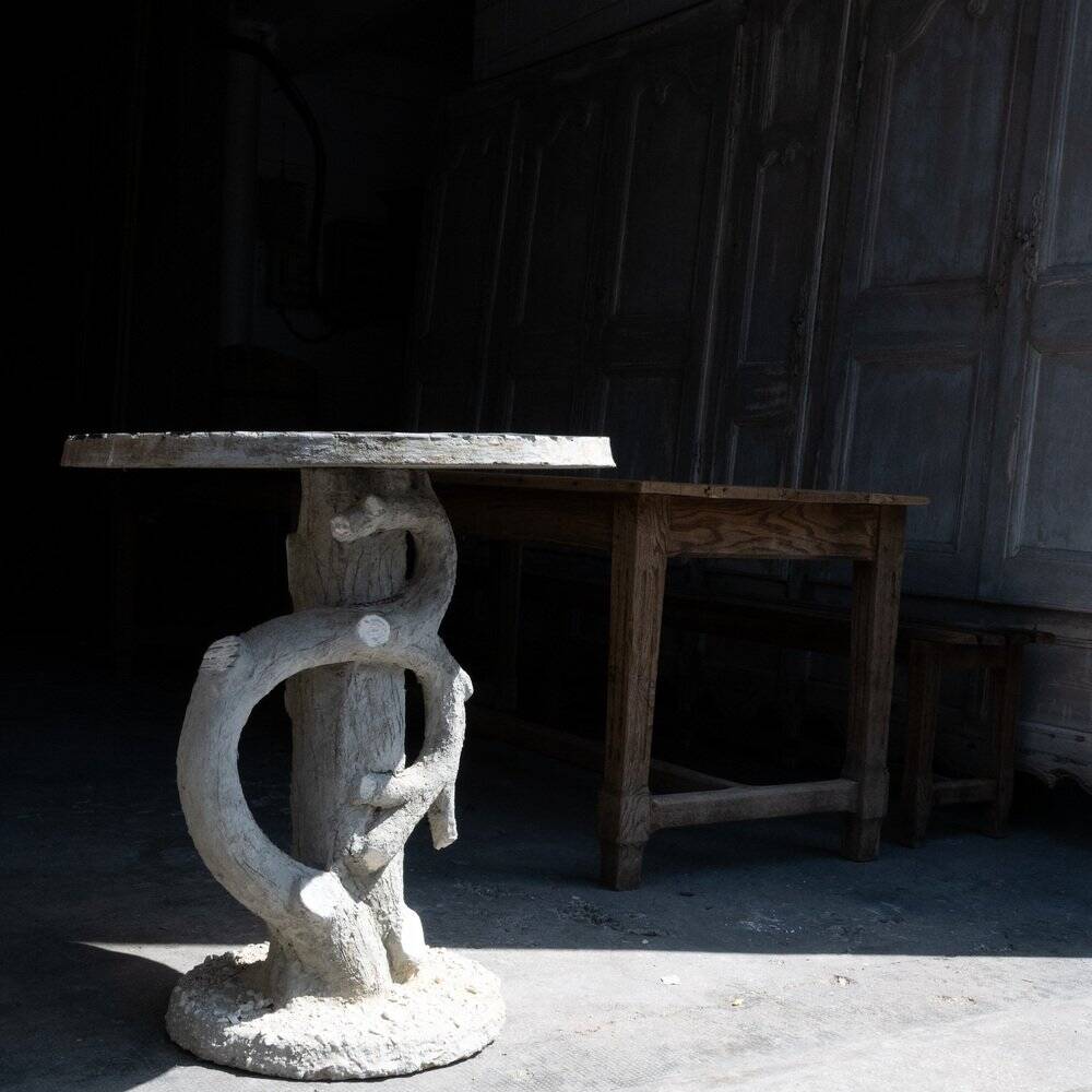 Concrete Garden Pedestal Table, 1950s