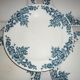 Set of 6 antique earthenware plates with blue and white decoration