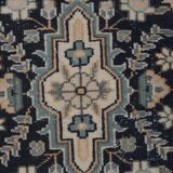 Handknotted Indigo Turkish Oushak Rug with Medallion 3'1" X 5'4"