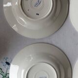 5 Badonviller opaque porcelain soup plates