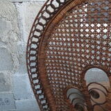 Emmanuelle rattan chair with satin cushions