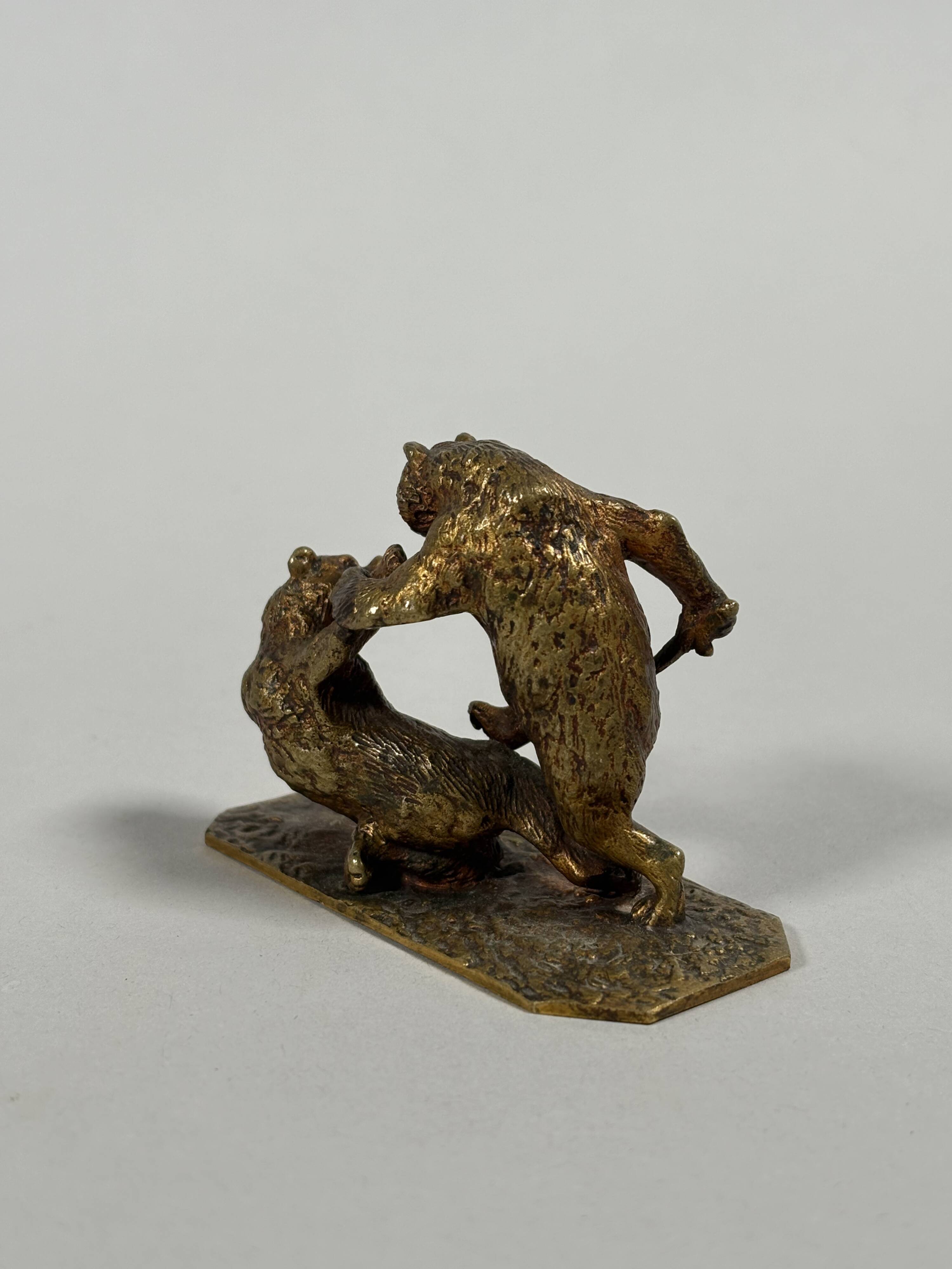 Christophe FRATIN (1801–1864) " Le combat d'ours" sculpture en bronze XIXe