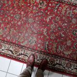 Tapis persan vintage fait main, Hamadan usé, 128 cm x 189 cm, années 1950.