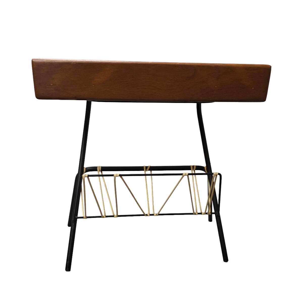 Vintage Side Table With Magazine Holder, 1960s