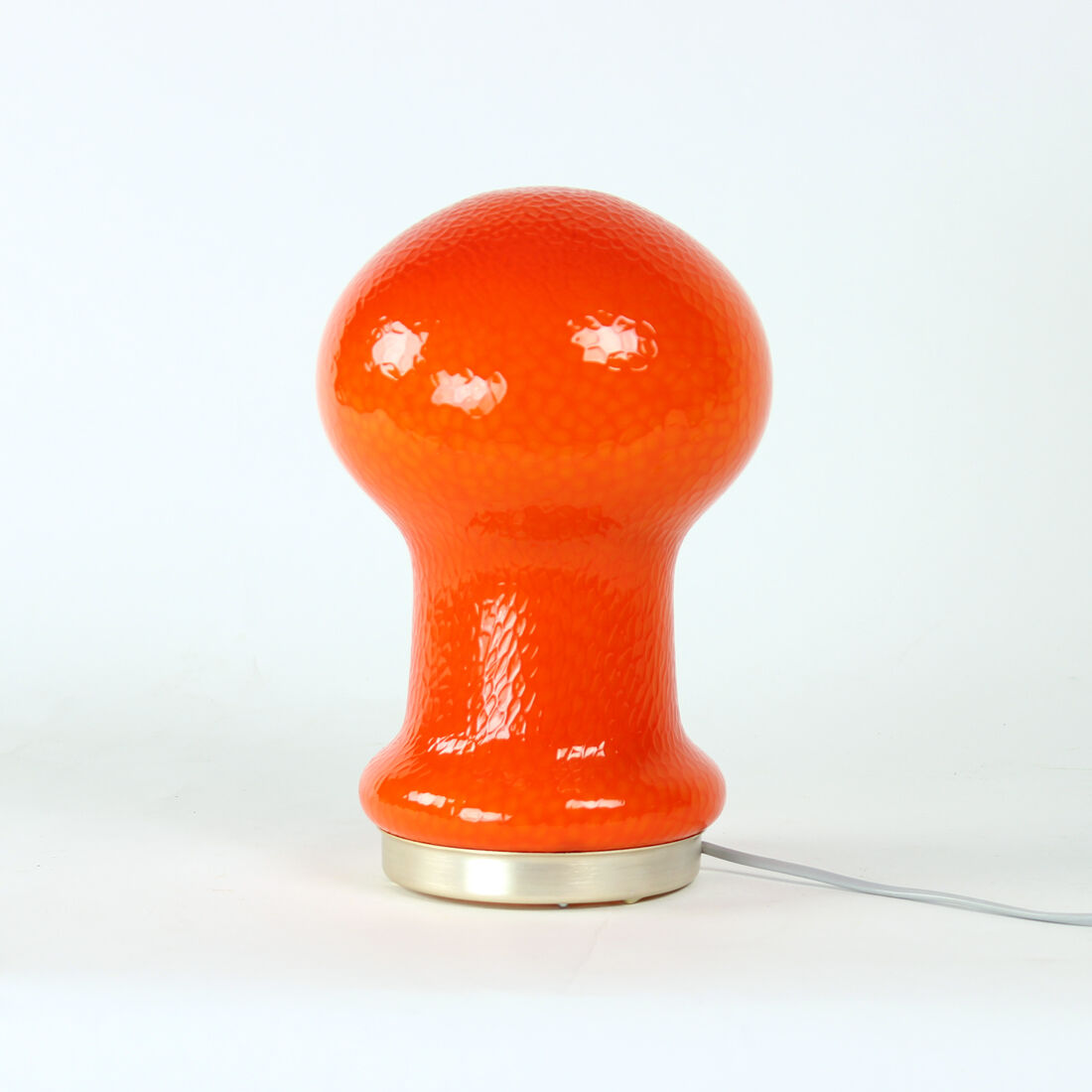 Lampe de table mid century en verre opalin orange par Stefan Tabery, Opp Jihlava, 1960s