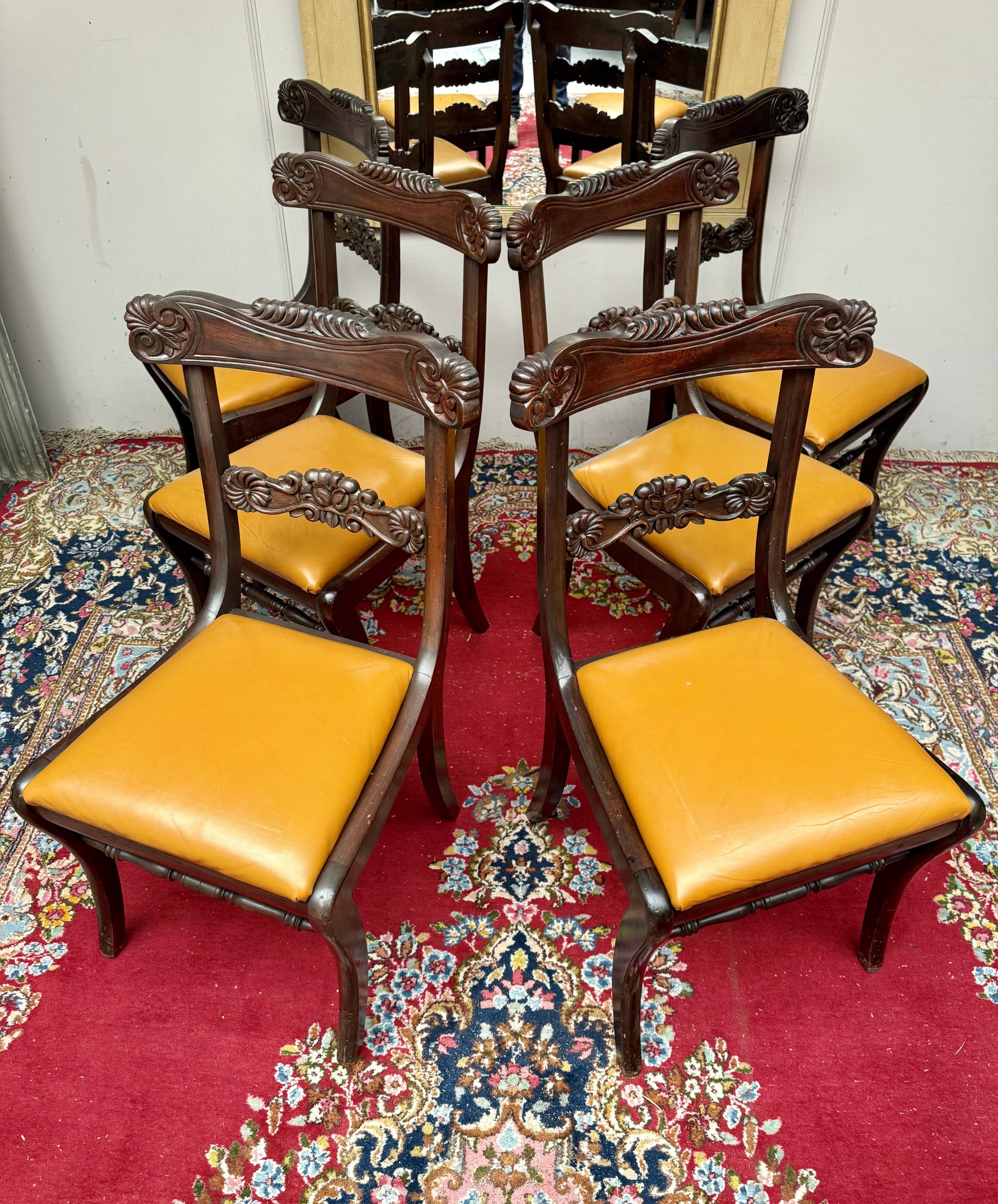 Set of six mahogany chairs