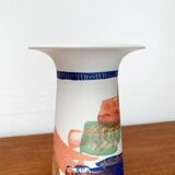 Vintage German ceramic vase Postmodern Alta Mira series by Gilbert Portanier for Rosenthal, 1980s.