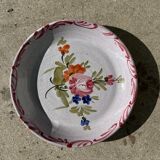 Sicilian plate pink hand-painted floral pattern