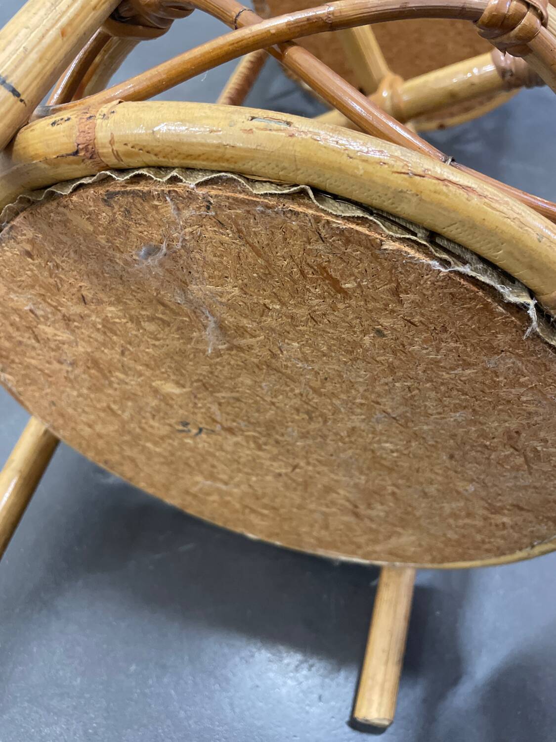 Vintage bamboo rattan server, 1950s