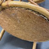 Vintage bamboo rattan server, 1950s