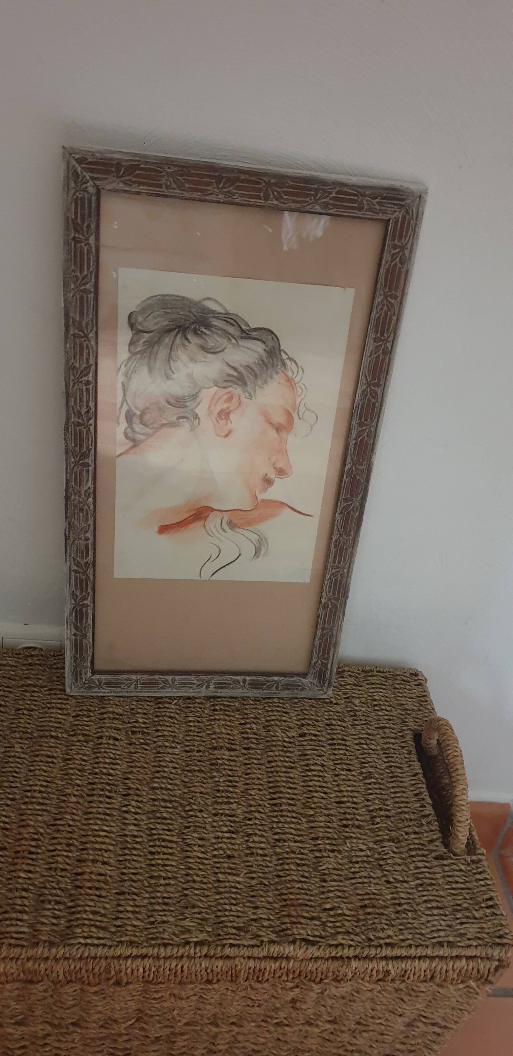 Wooden frame + drawing