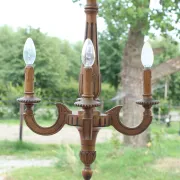 French neoclassical carved wood chandelier – circa 1950