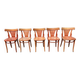 Set of 5 brasserie, bistro chairs, in their original condition, vintage, 1960s