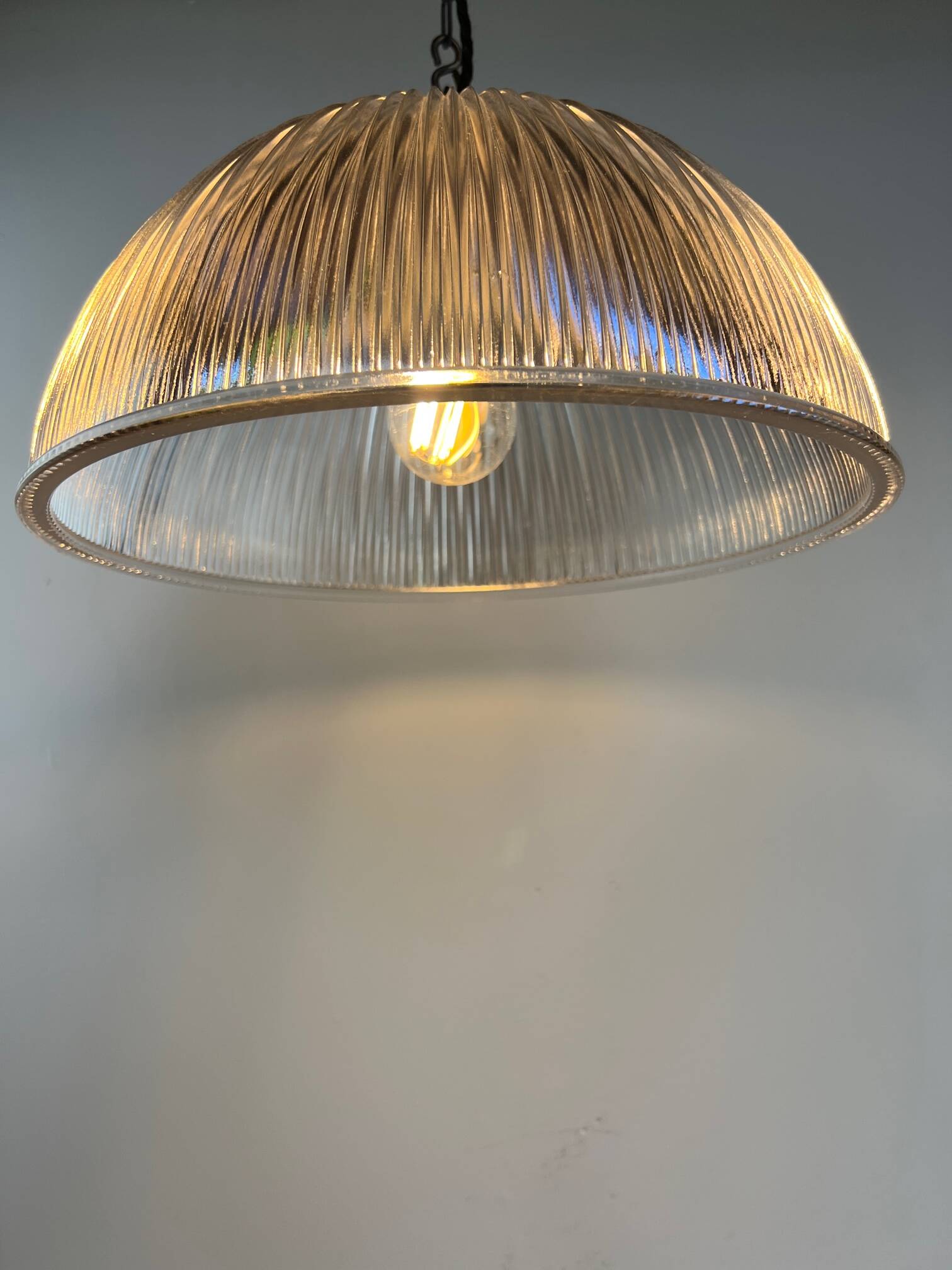 HOLOPHANE LARGE DIAMETER PRISM PENDANT 1930 Ø 38 CM