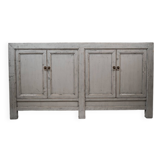Vintage sideboard and glossy lacquer paint - gray