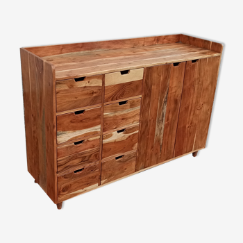 Wooden dresser with 8 drawers and 2 doors