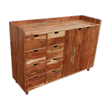 Wooden dresser with 8 drawers and 2 doors