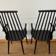 Armchair with armrests and Scandinavian bridge slats