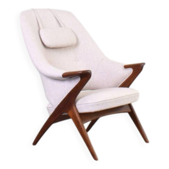 Chaise Bravo en teck du milieu du siècle par Sigurd Resell pour Rastad & Relling, 1957