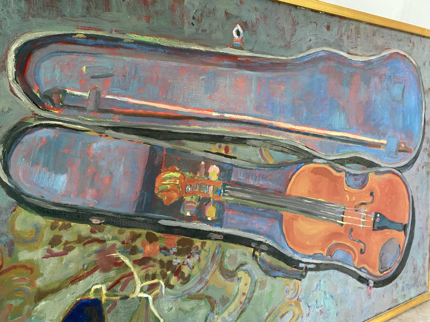 Still life with violin signed