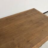 1950s farmhouse table in oak and walnut