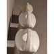 5 old art deco pots in vintage ceramic with spices, flour, pepper, coffee, tea, sugar