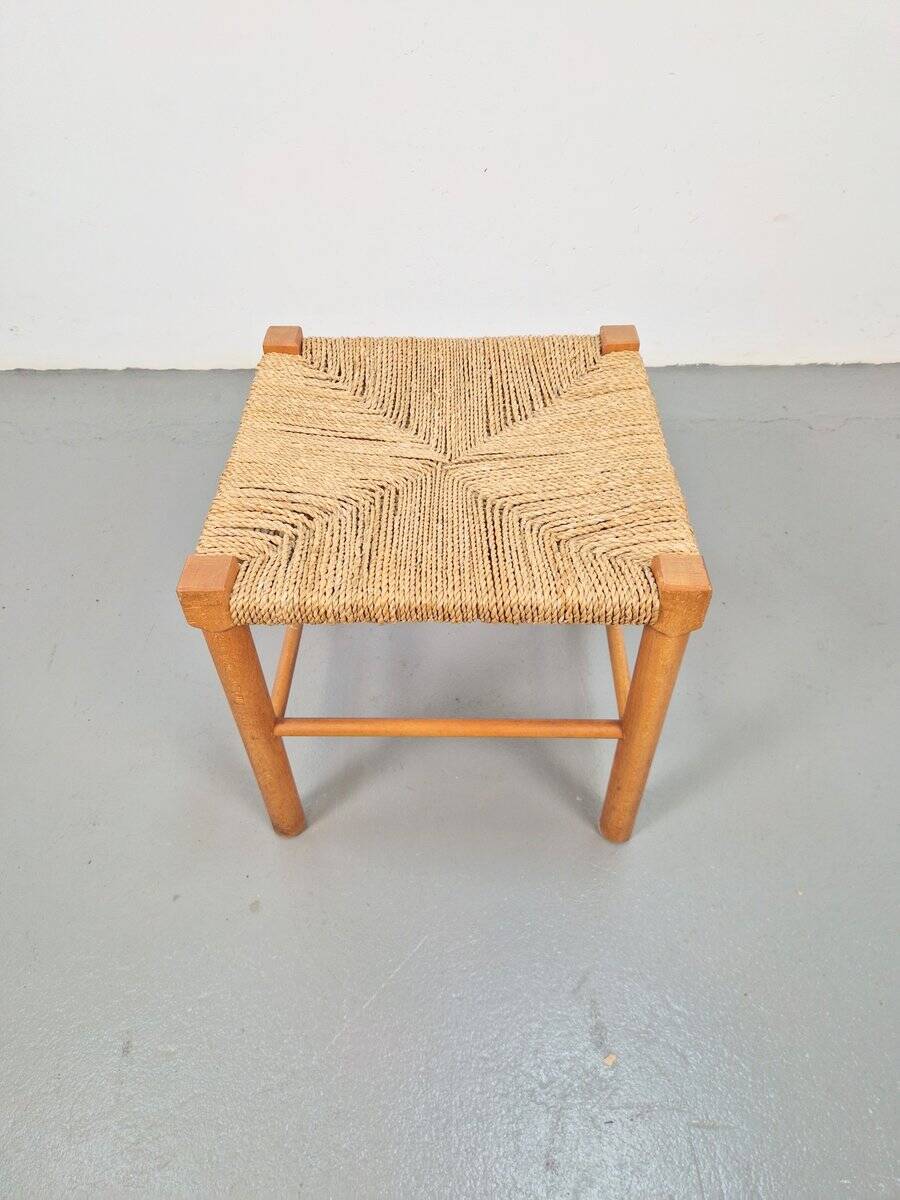 Vintage Danish Rope Stool in Beech, 1960s