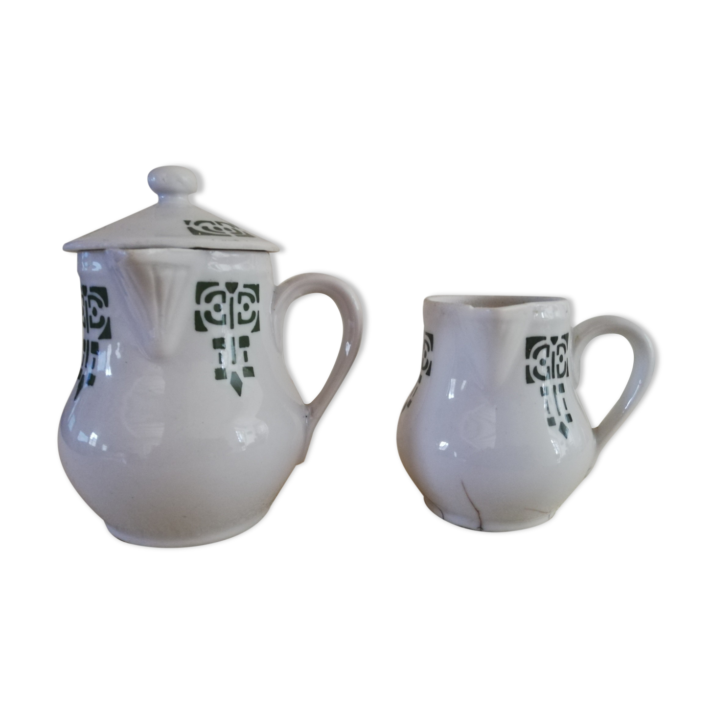 Art Nouveau milk jug and creamer