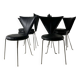 6 black leatherette metal chairs from Lubke, Germany, 1990s