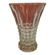 Old art deco flared glass vase - diamond point decor - height 15cm