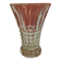 Old art deco flared glass vase - diamond point decor - height 15cm